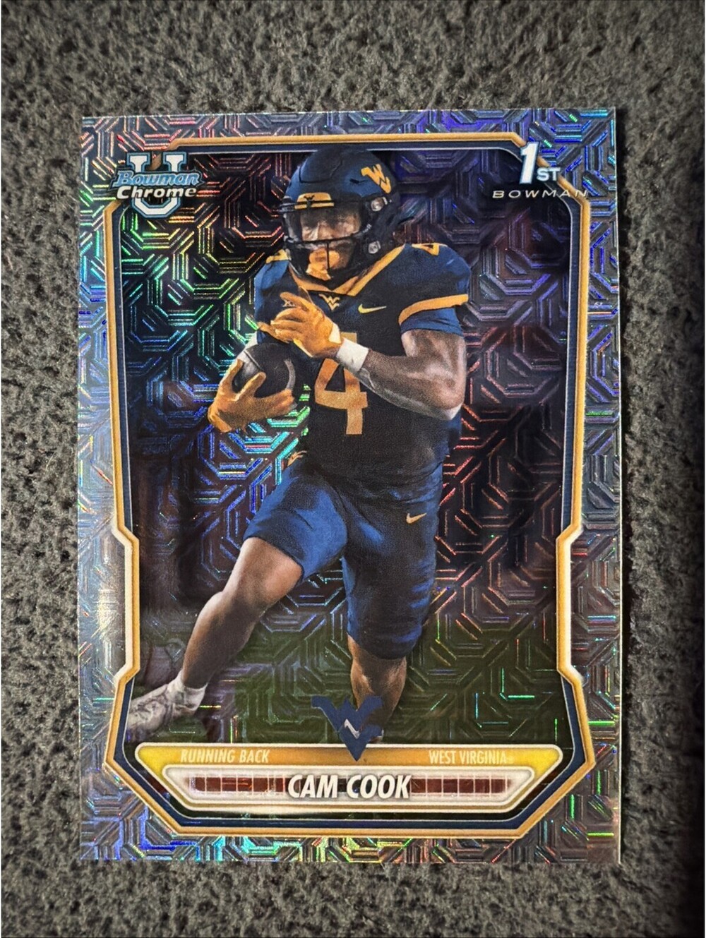 2026 Bowman Chrome Football Mojo Refractor 1st BCP-178 Cam Cook West Virginia